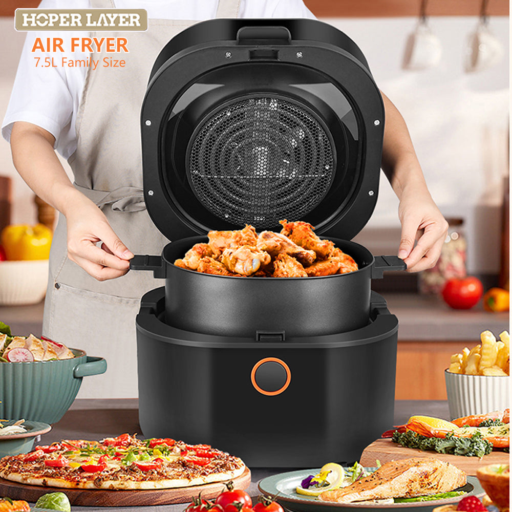 Hoper Layer 7.5L Digital Air Fryer with Viewing Window 1800W 3D Baking