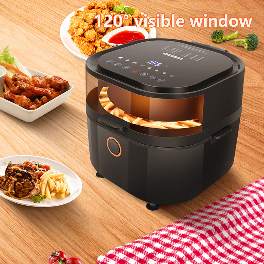 Hoper Layer 7.5L Digital Air Fryer with Viewing Window 1800W 3D Baking