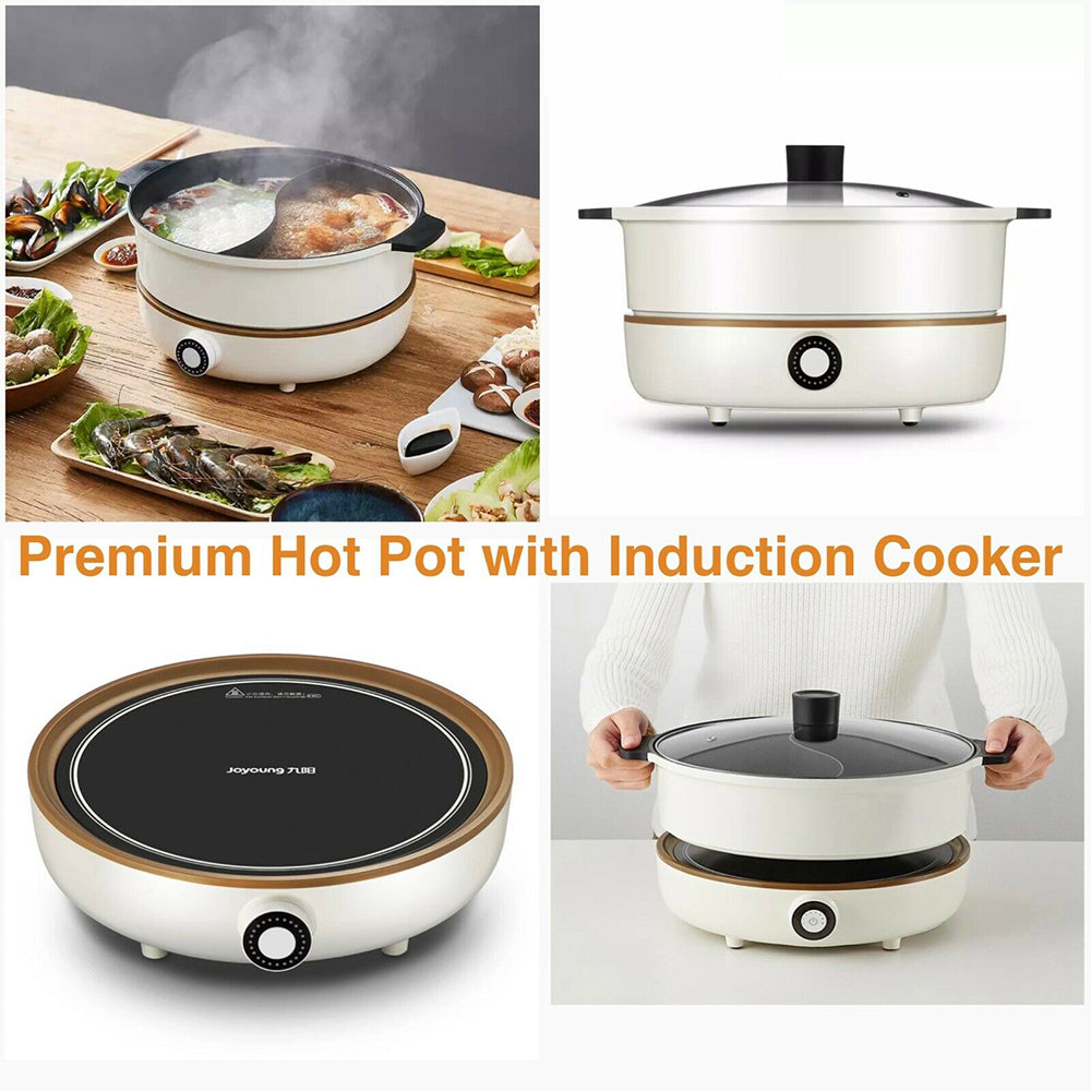 Joyoung Electric Hot Pot Cooker Twin Mandarin Duck With Premium Induction Cooker