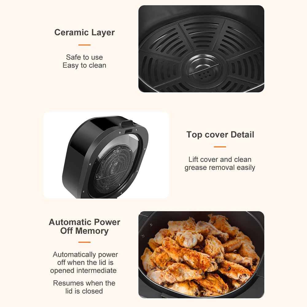 Hoper Layer 7.5L Digital Air Fryer with Viewing Window 1800W 3D Baking