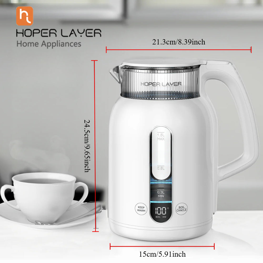 Hoper Layer Insulation Electric Kettle 1.5L 1500W Water Boiler K15-G1