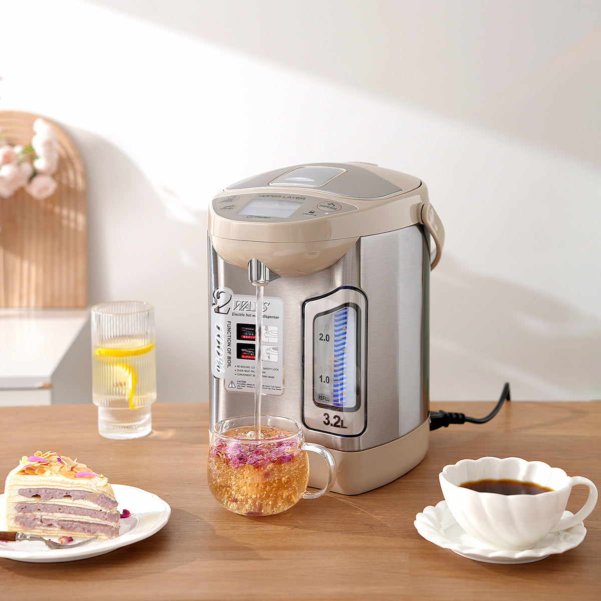 Hoper Layer 3.2L Electric Hot Water Dispenser LED Display AU Model