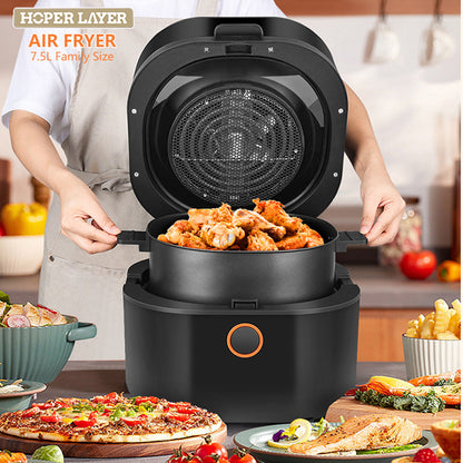 Hoper Layer 7.5L Digital Air Fryer with Viewing Window 1800W 3D Baking