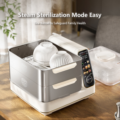 Hoper Layer Electric Food Steamer 16L Large Capacity 24H Timer Independent Water Tank