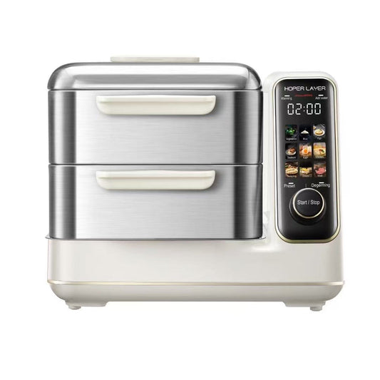 Hoper Layer Electric Food Steamer 16L Large Capacity 24H Timer Independent Water Tank