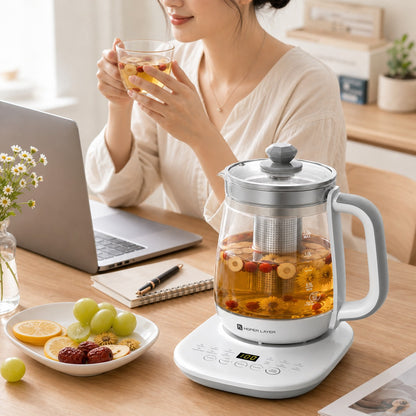 Hoper Layer Eletric Glass Kettle Water Boiler Multiple Cooking Boiling Bottle 1.5L FA-K1501 AU Model
