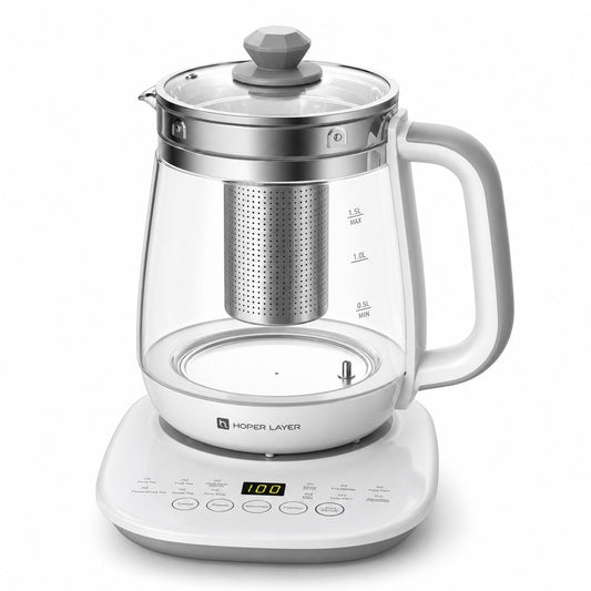 HOPER LAYER FA-K1501 Electric Glass Tea Kettle 1.5L Tea Maker SAA Certified