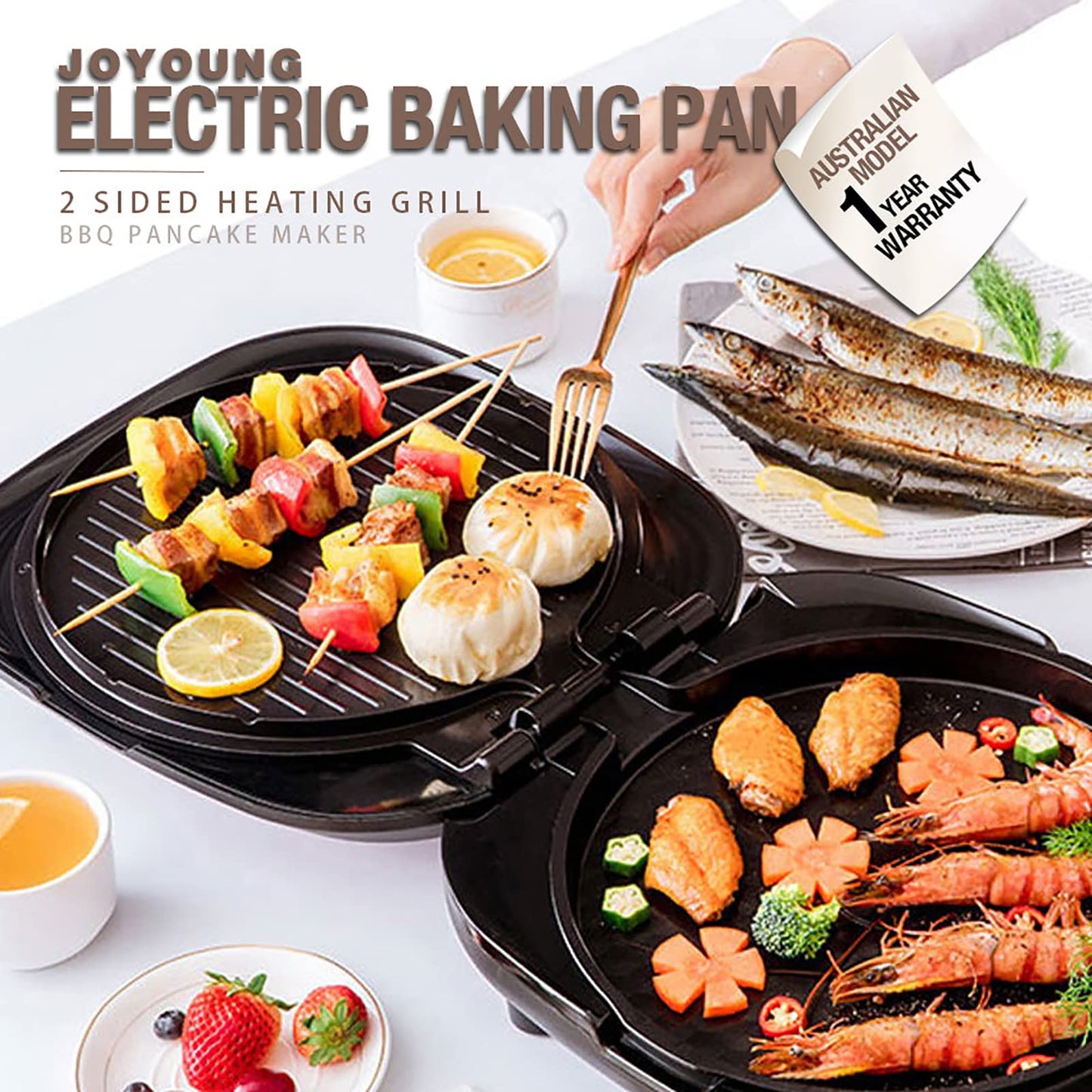 Joyoung 30cm Double-Sided Electric Grill & BBQ Pancake Maker 1600W