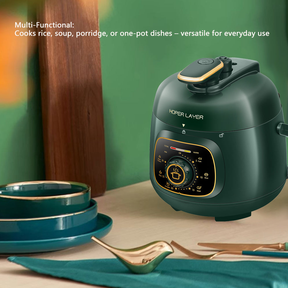 Hoper Layer Mini Electric Pressure Cooker – HL-MP160 3-Cup Small Rice Cooker for 1-2 People, 1.6L, 500W (AU Plug)