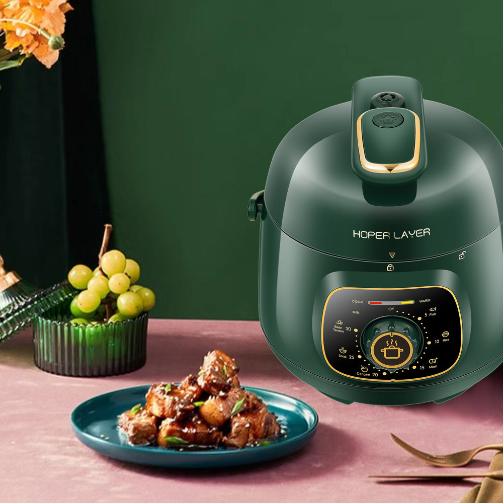 Hoper Layer Mini Electric Pressure Cooker – HL-MP160 3-Cup Small Rice Cooker for 1-2 People, 1.6L, 500W (AU Plug)