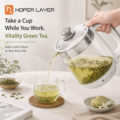 Hoper Layer Eletric Glass Kettle Water Boiler Multiple Cooking Boiling Bottle 1.5L FA-K1501 AU Model